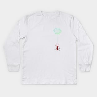 geometric spider hanging from the web Kids Long Sleeve T-Shirt